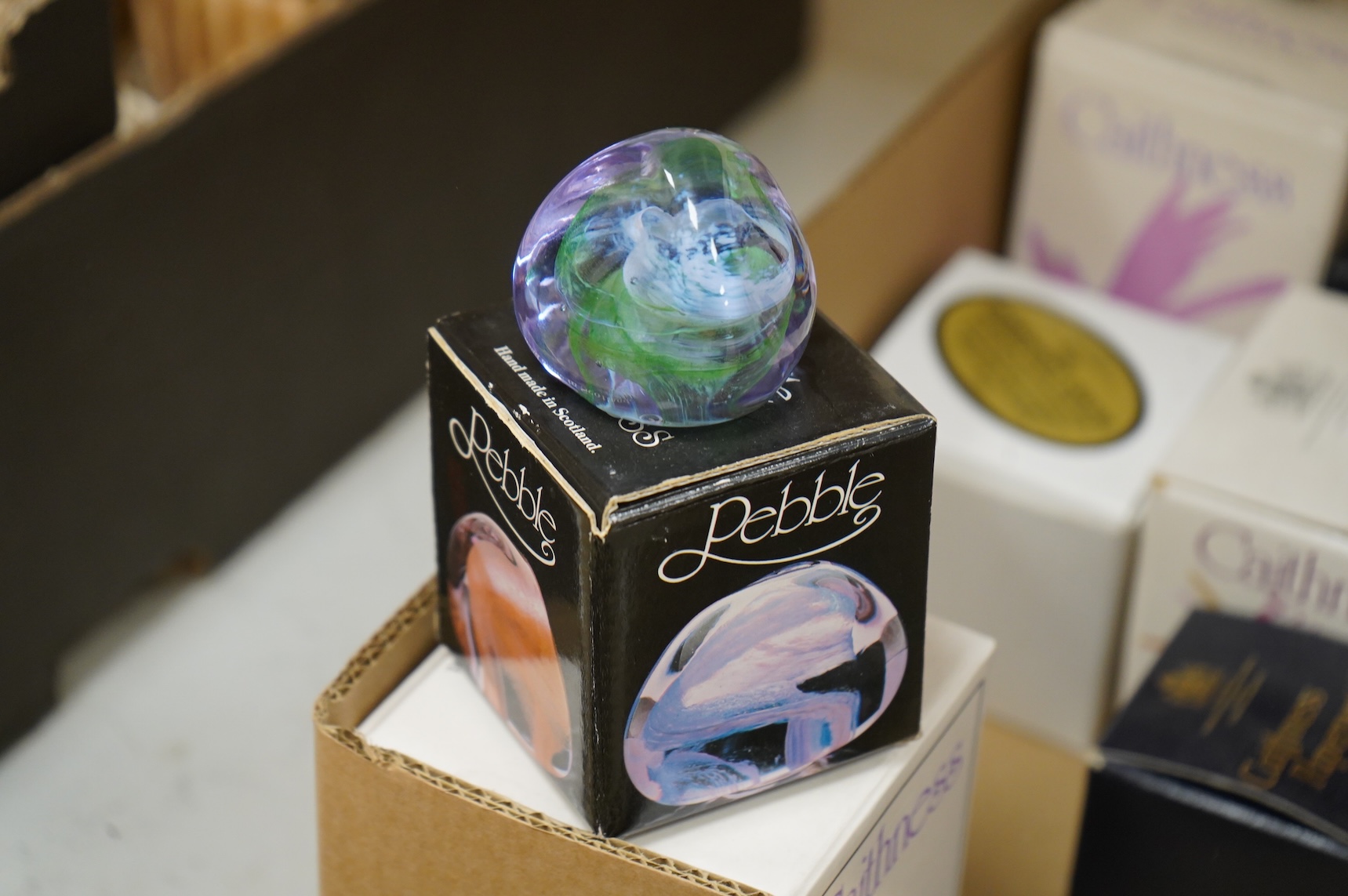 A collection of Caithness glass paperweights